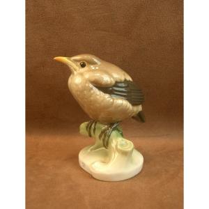 Young Blackbird Bird In Nymphenburg Porcelain Christtian Wittmann