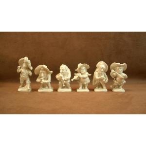 Set Of 6 Grotesque Gnome Musicians In Capodimonte Porcelain
