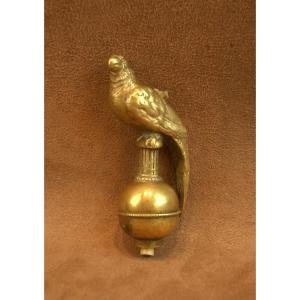Antique Bronze Parrot Sculpture Doorbell Early 20th Century