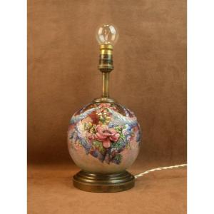 Limoges Enamel Ball Lamp By Camille Fauré 