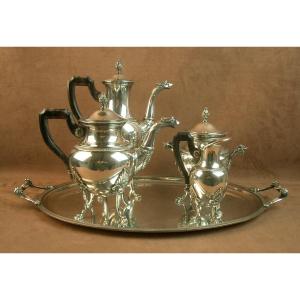 Empire Style 5-piece Silver-plated Coffee And Tea Service, Late 19th Century 