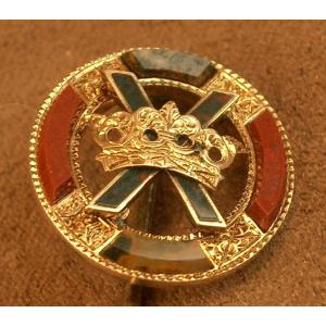 14k Gold And Stone Collar, Kilt Or Plaid Pin, Antique Scottish Jewelry 