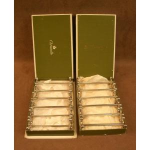 Set Of 12 Christofle Silver-plated Metal Knife Rests, 4-ball Model