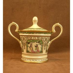 Limoges Porcelain Sugar Bowl By Raynaud, Promenade At The Royal Palace 