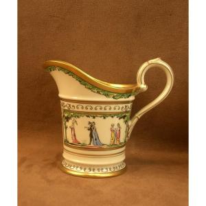 Limoges Porcelain Milk Jug By Raynaud, Promenade At The Royal Palace 