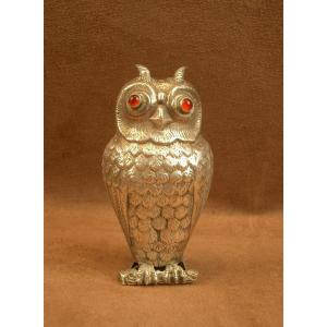 Zoomorphic Salt Cellar In Solid Silver, Owl Design