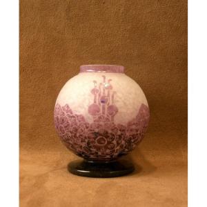 Art Deco Small Ball Vase Le Verre Français