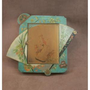 Triptych Mirror Art Nouveau 1900 Lacquered Wood, Japanese Decor