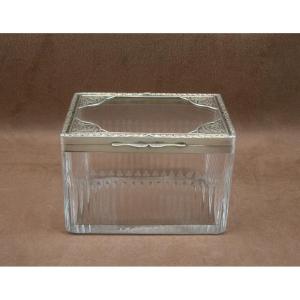 Cut Crystal And Sterling Silver Case Silversmith Risler Et Carré Paris