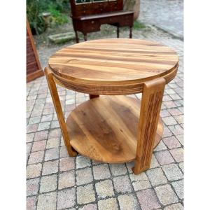 Large Art Deco Walnut Gueridon 1920