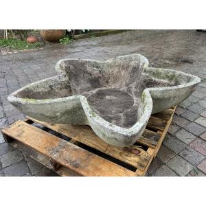 Large Cast Concrete Star Planter 1970