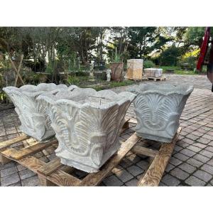 Square Cast Concrete Outdoor Vase 