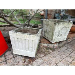 Vintage Cast Concrete Planter 