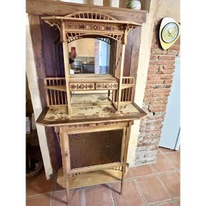 Art Nouveau Marquetry Entrance Cabinet 1900