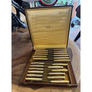 Set Of 24 Horn-handled Knives, 1950