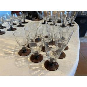 Set Of 11 Art Deco Liqueur Glasses