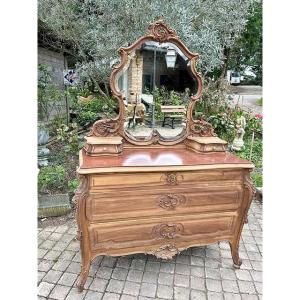 Louis XV Style Chest Of Drawers With Mirror