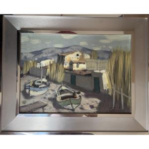 Eugène Baboulene (1905-1994) Fisherman's House In Gien Hyères 