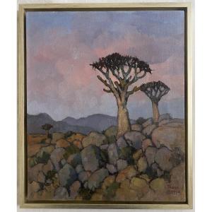 Conrad Theys (born In 1940) Twilight In Namaqualand South Africa Africanist