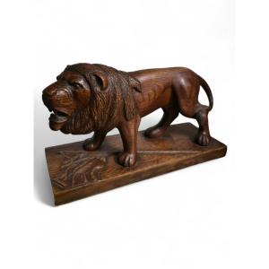 Carved Wooden Lion