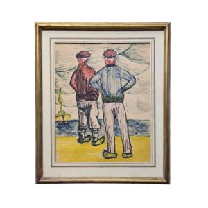 Anonymous - Fishermen From Brittany Or Normandy Drawing To Be Assigned -