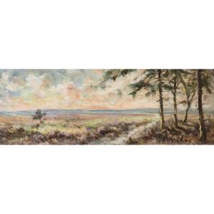  Gérard Antoine Crehay (1844-1936) - High Fens, Michel Barracks, Sunset - 1929