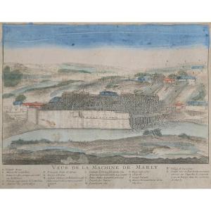 Optical View - The Marly Machine - Colored Etching - 18th Century