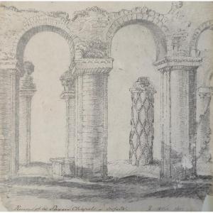 George Arnald (1763-1841) - English Drawing - Ruins Of An Anglo-saxon Chapel, Oxford - 19th Century