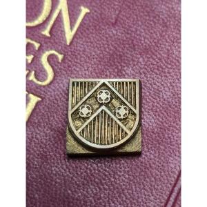 Iron Plate Matrix For Bookbinder/gilder - Heraldic Crest Of The Blackadder Clan, Scotland, Circa 1900