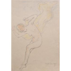 Armand Rassenfosse (1862-1934) - Dance - Color Lithograph - Woman 1917