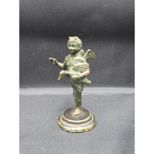 Grand Tour Bronze - 19th Century - Eros With A Goose, Cupid, Roman Love