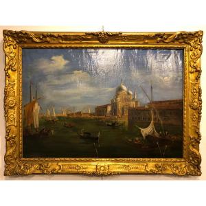 View Of Venice, Oil On Canvas, In Its Original Frame, Italy, First Half Of The 19th Century 