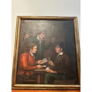 Old Master Paintings From The Netherlands Depict A Group Of Card Players