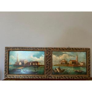 A Pair Of Small 18th-century Venetian Views