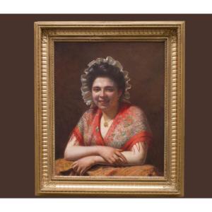 Portrait Of A Woman Signed By Ad Demange