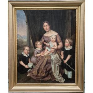 Family Portrait, Four Children 19th Century