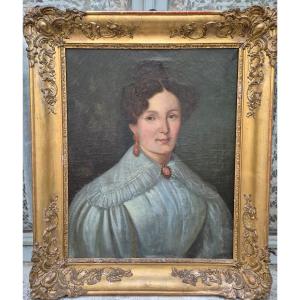 Portrait Of A Woman With Cameos, 19th Century, Louis Philippe Period