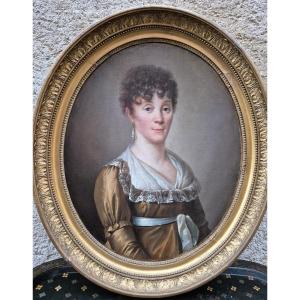 Portrait Of A Woman With Curly Hair From The 19th Empire