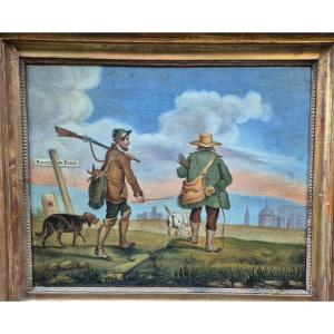 Hunting Scene XVIII Style English School Stubb