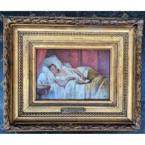 Small Portrait Of A Languid Woman Attributed To Charles Chaplin