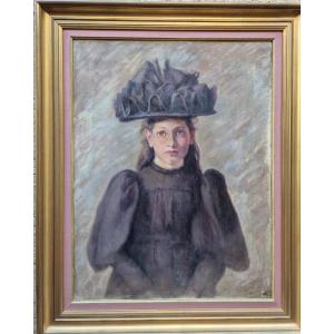 Portrait 1900 Young Girl Signed And Dated