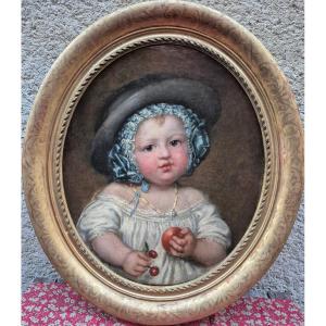Child Portrait With Fruits XIX