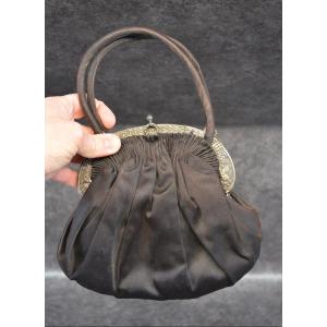 Evening Bag Or Aumoniere Fabric And Sterling Silver