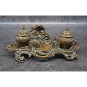 Bronze Inkwell With Chimera