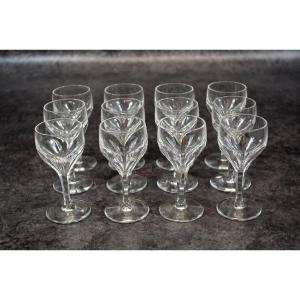 Set Of 12 Crystal White Wine Glasses