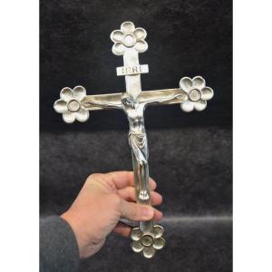 Christ On The Cross In Silver Bronze