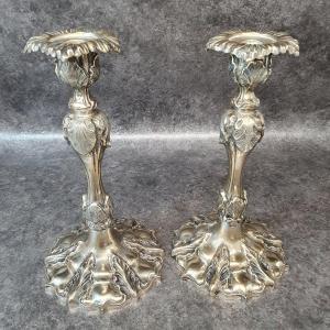 Pair Of Bronze Candlesticks XVIII