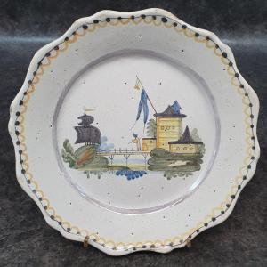 Nevers Plate XVIII Chateau And Marine Decor