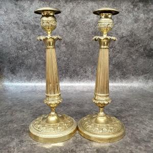 Pair Of 19th Century Bronze Candlesticks