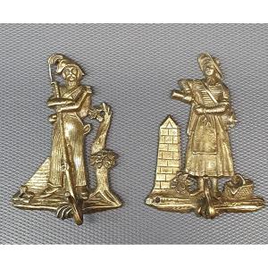 Pair Of Miniature Bronze Frame Doors